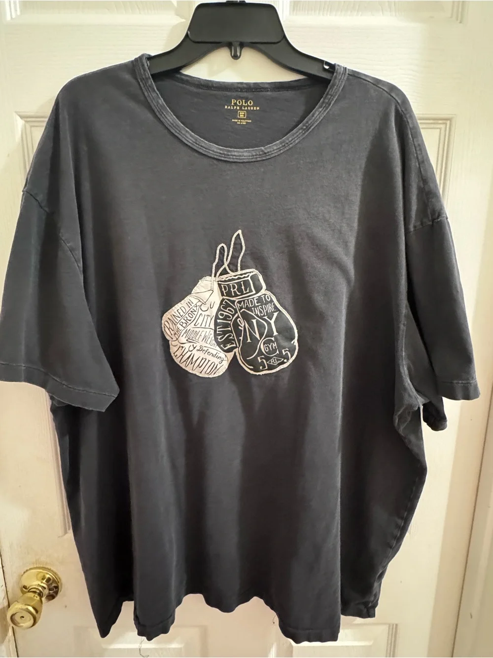 Polo Ralph Lauren Black Graphic Boxing Tee Size 2XB-0070